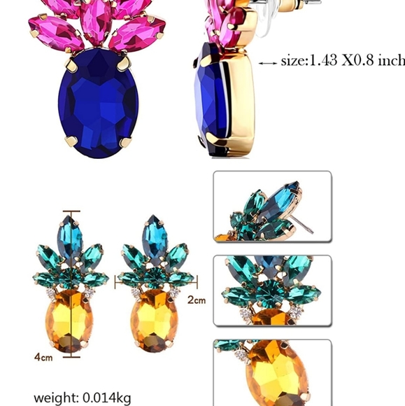 🆕 Sparkly Pineapple Earrings(New Color Added) - Picture 3 of 8